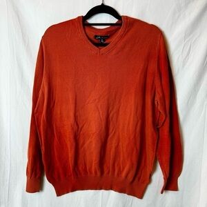 John Ashford Men’s V-Neck Rust Sweater Size XL